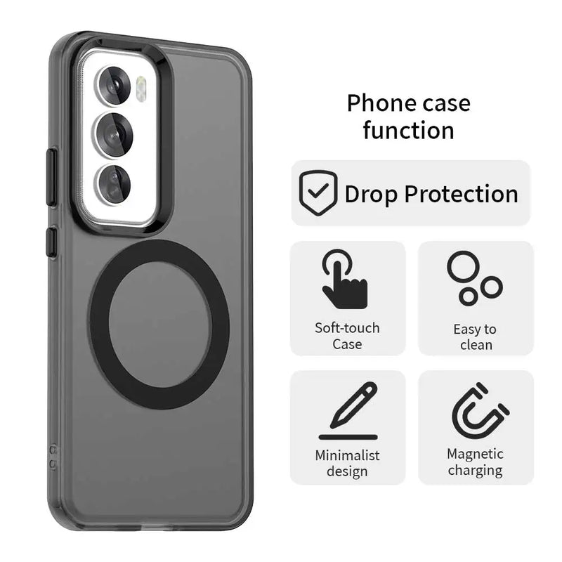 Magnetic For Magsafe Wireless Charge Cases For OPPO Reno 12 Pro Reno12 Reno12Pro 5G Shockproof Candy Color Bumper Cover
