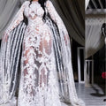 Lace South African Wedding Dresses Black Girls A - line | SAMAG