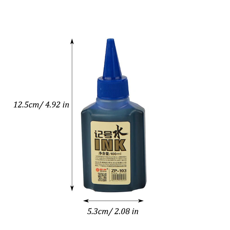 100ml Permanent Markers Ink Refill,Quick-Drying Waterproof Black Red Blue Colors Oil-Based Filler Liquid for Pens