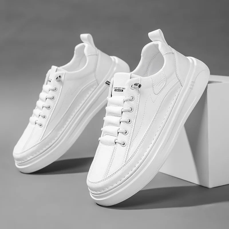 Hot Sale Men's Leather Casual Shoes Soft Sole Lace-up Oxford Shoes Handmade Male Tenis Masculino New Design Skateboard Footwear