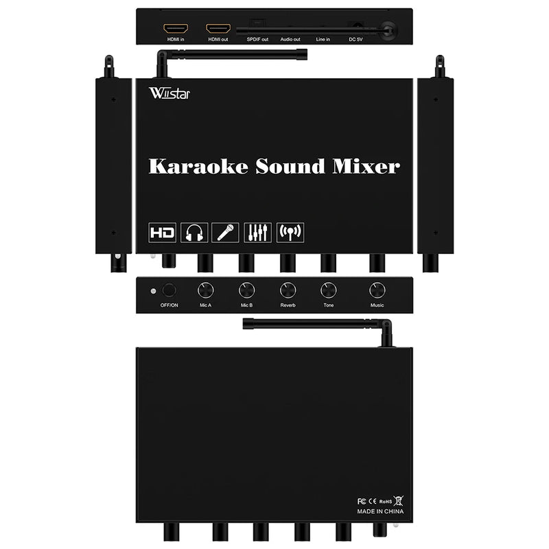 Sound Town Wireless Microphone Karaoke Mixer System with HDMI  Optical (Toslink), 3.5mm audio , Supports Smart TV(SWM16-MAX)