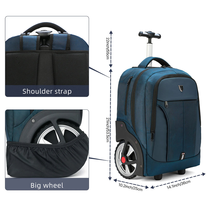 20 inch Rolling Luggage Backpack With Wheels Travel Suitcases Large Capacity Trolley Bags Multifinonal Laptop Carry on Backpack