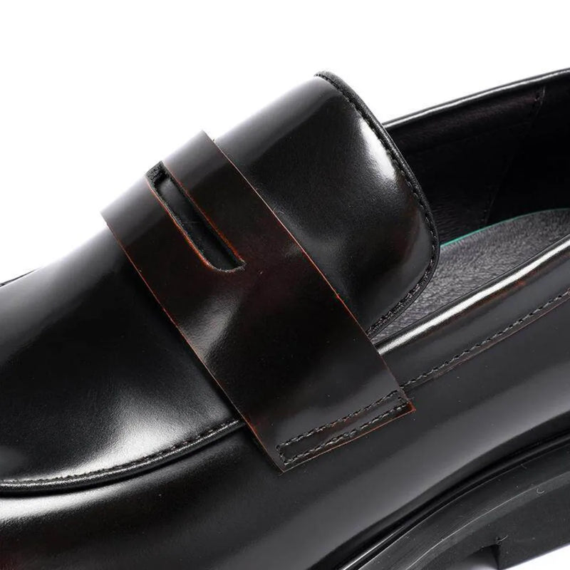 Men's Genuine Leather Glossy Loafers Wide Feet Big Size Summer British Style Round Toe Big Head Formal Casual Dress Shoes