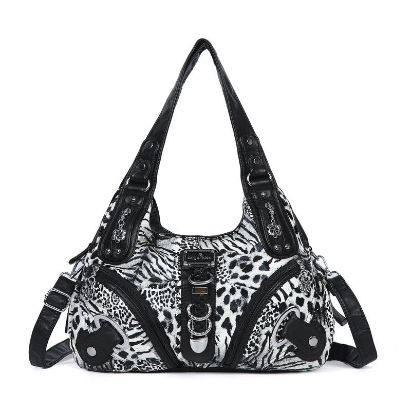 Women Handbags Leopard Bag Top-handle Handbag Fashion Satchel Dumpling Pack Shoulder Bag Tote Bag Hobos Large Purse