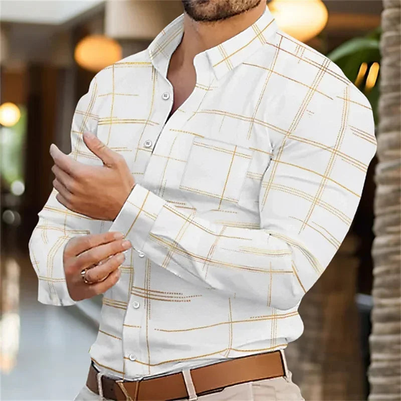 Men's business lapel shirt office casual outdoor street | SAMAG