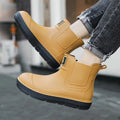 【First need for trendy people in the rainy season】Men's low-tube waterproof rain boots anti-slip wear-resistant Chelsea wind sho