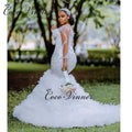Customized Africa Luxury Mermaid Wedding Dress For Women - View 3 | SAMAG