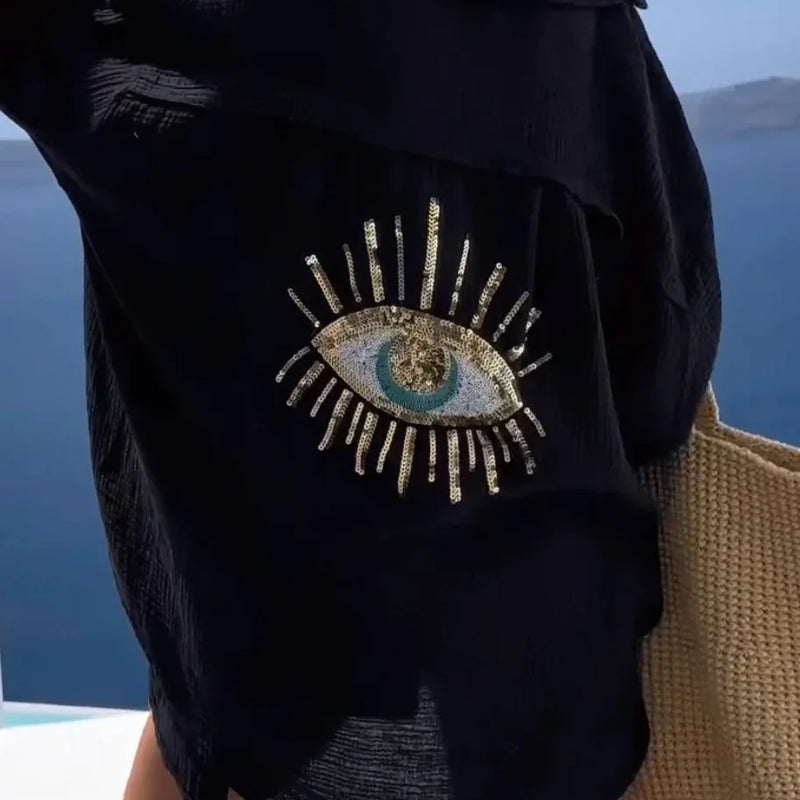 Evil Eye Casual Shirt Women's Fashion Beach Style Loose - View 10 | SAMAG