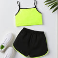 Girls Outfit, Neon Letter Print Spaghetti Cami | SAMAG