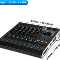 Professional Dj Audio Mixer 6 Channels Mixing Console With 99 Dsp Effects Bluetooth 48v Phantom Power And Vocal Cancellation