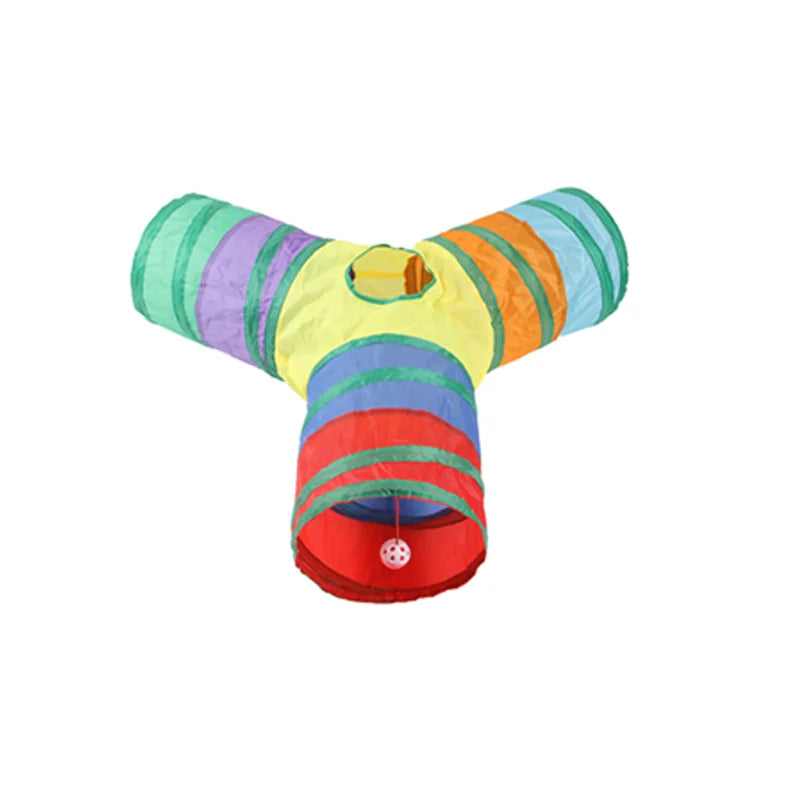 Cat Teaser Wand Toy Self Entertainment Maze Tunnel Collapsible Drill Channel Interactive Play Toy For Indoor Kitten Cat Pet