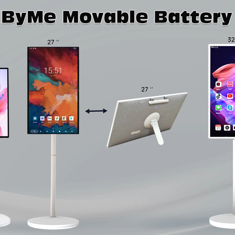22/24/27/32 Inch Portable Tv on Stand Touch Screen Android Wireless Display With Built-In Mike Camera 4-7H Battery Life