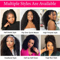 New Arrival 3 IN 1 Half Wig With Drawstring Seamless Human Hair Wig Kinky Curly Headband Wig Upgrade for Women Summer Machine Wigs