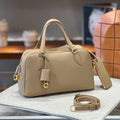 2026New Personality Grain First Layer Calf Leather with Shoulder Strap Large Capacity Boston One Shoulder Portable Crossbody Bag