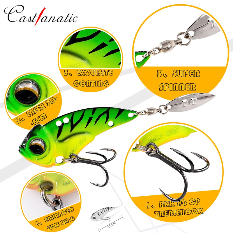 Castfanatic MZ55 MZ60 Metal VIB Blade Glow Cicada Lure | SAMAG