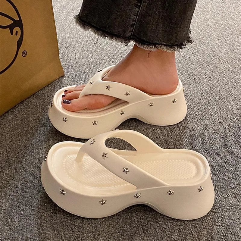 Women's Flip-flops Summer Thick-soled Sandals Lightweight EVA Slippers Outdoor Platform Sandals for Women Casual Beach Shoes