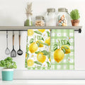 2pcs Italy Lemon Hand Towels Lemon Themed Dish Towels Polyester Bathroom Decorative Rustic Cloths Tea Towels for Kitchen
