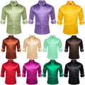 Solid Satin Shirts for Men Sage Green Black Yellow Red | SAMAG