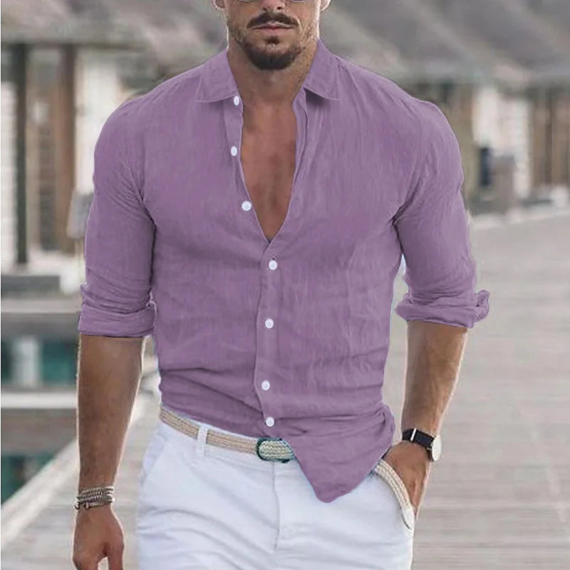 Summer Trend Men's Long-Sleeved Shirt - Casual Breathable | SAMAG