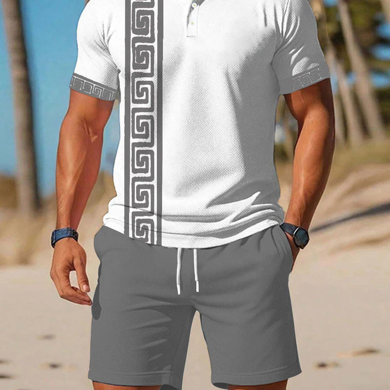 Men's Summer Polo Shirt Sets Casual Collared Sportswear | SAMAG