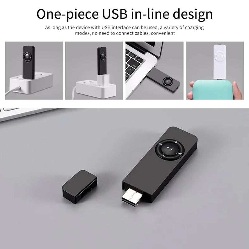 2024 Mini MP3 Player USB in-line Card U Disk MP3 Player USB 2.0 Lossless Sound Music Media Player Support Micro TF Card(No Card)