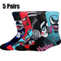 5 Pairs Marvel Socks Funny Men Anime Spider Man Iron | SAMAG