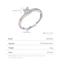 MODIAN 925 Sterling Silver Classic Wedding Elegant Ring Rose Gold Color Line Unique Metallic Contrast Design Jewelry For Women