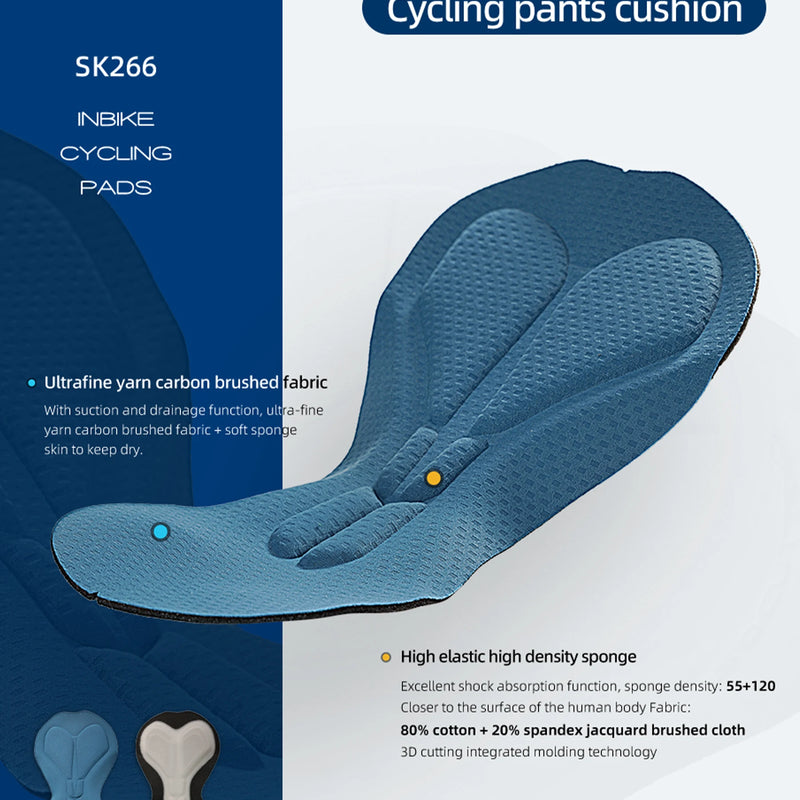 INBIKE New Summer Cycling Bibs Women Padded Bike Shorts Biking Pants for Bicycle Pants Breathable Quick-Dry MTB Cycling Clothing