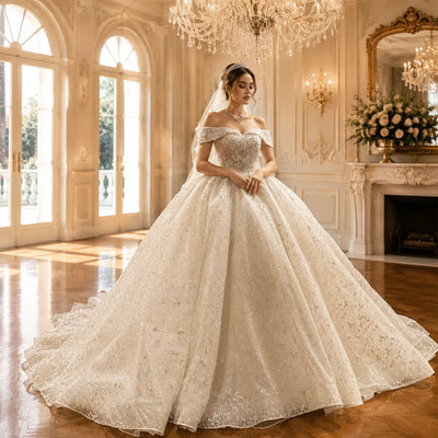 Customized Luxury Ball Gown Wedding Dresses Off | SAMAG