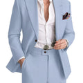 Mens Linen Suit 2 Piece Casual Suits for Men Summer Beach Groom Wedding Suit Linen Blazer Pants Set