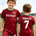 26 Boys Ronaldo No.7 Football Jersey Tee Shorts Set Women | SAMAG