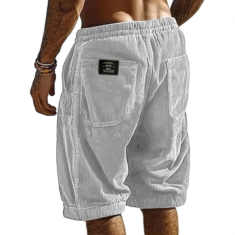 Men's Retro Corduroy Casual Shorts Fashion Solid | SAMAG