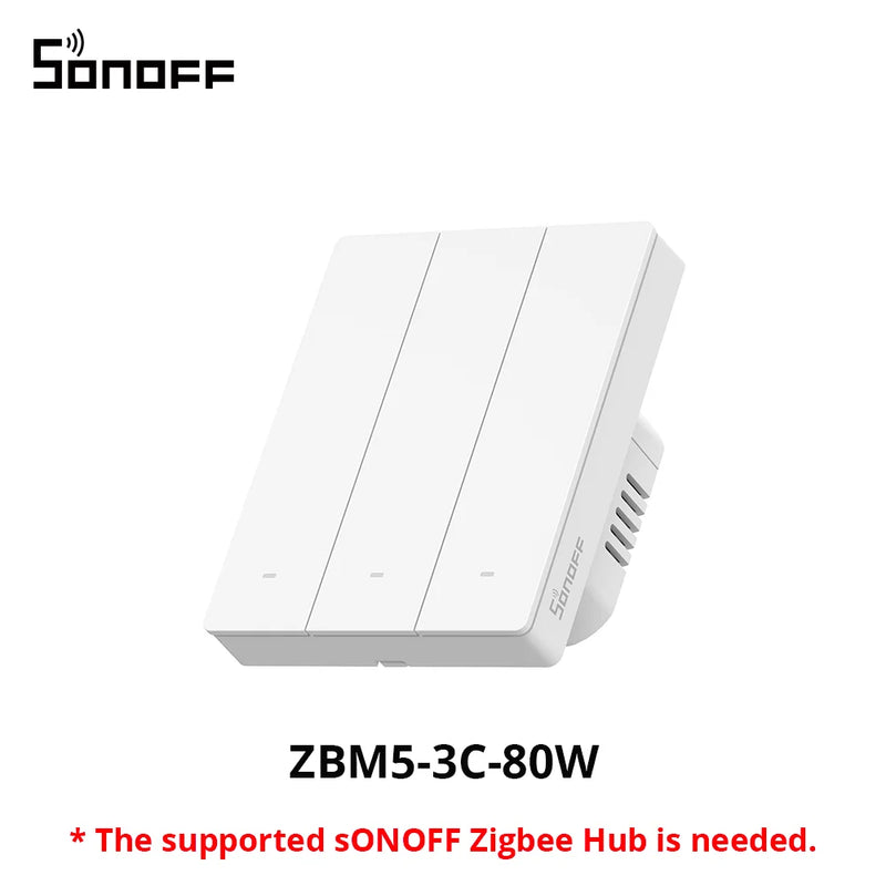 SONOFF ZBM5 80/86 Type Zigbee Smart Wall Switch Supports No Neutral and Neutral Wire Detach Relay Mode Works with Home Assistant