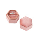 Velvet Hexagon Single Slot Ring Box For Engagement Wedding Keepsake Case Bridal Photo Jewelry Exhibitor Storage Display Selling