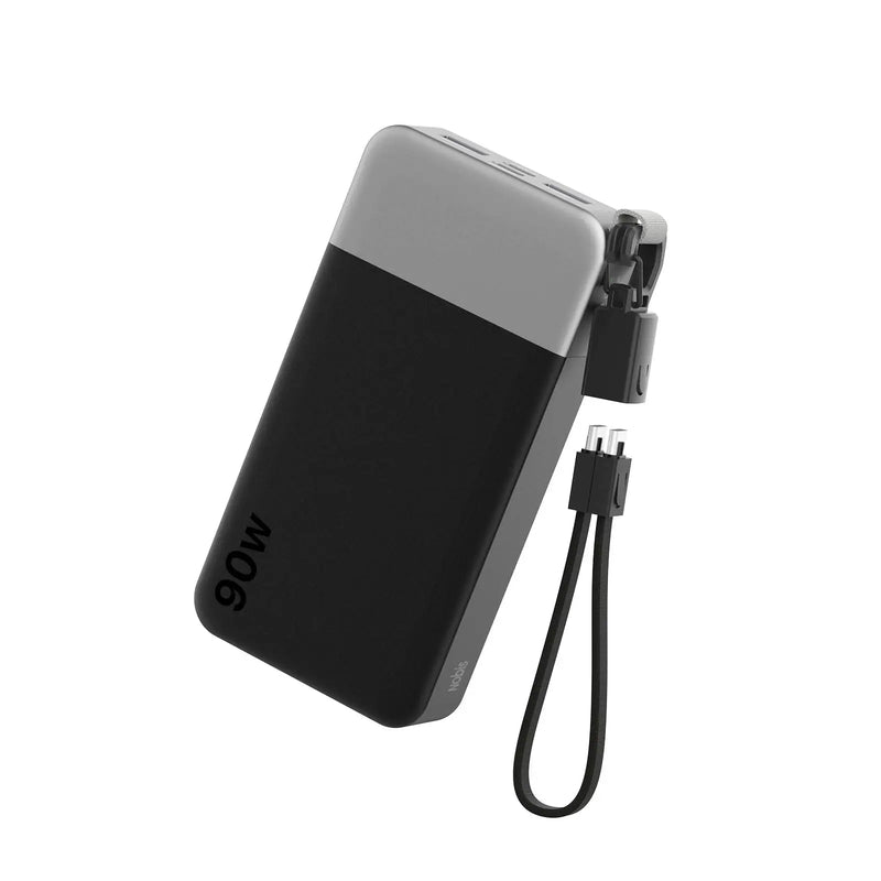 Portable Charger 20000mAh 90W Power Bank w/Detachable Cable | 2C+2A USB-C Fast Charging Battery Pack with LED Display
