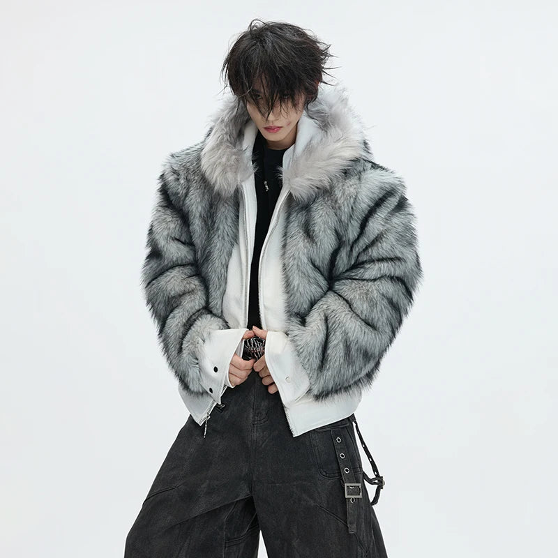 LUZHEN 2025 Winter Embroidery Pattern Patchwork Design Thickened Warm Hooded Padded Coat Men's Fur Leather Parka Jacket JY5616