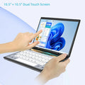 Intel N150 N100 CPU Dual Screen Laptop 14"+14 " 2K Touch Screen Notebook 32GB 360 Degree Flip Metal Case 2 in 1 Laptop Computer