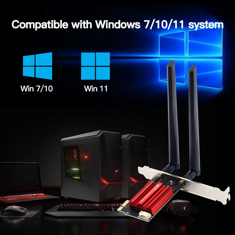FENVI WiFi 5 PCI-E Wireless Adapter Network Card AC1200 Dual Band 2.4G/5GHz 802.11AC For Bluetooth 4.0 Desktop Laptop Windows 10