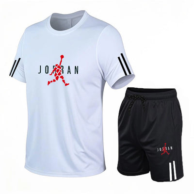 Men's Casual Sports Two - Piece Set, Fashionable Printed Short - Sleeved and Running | SAMAG