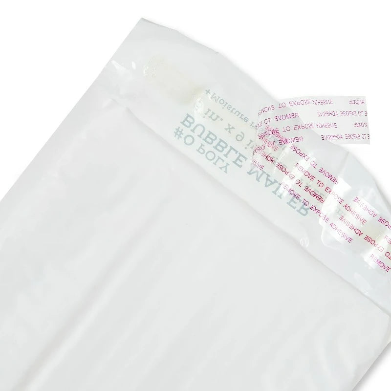 White Self-Sealing #0 Poly Bubble Mailers, Padded Envelopes, 6" x 9", 10 pack