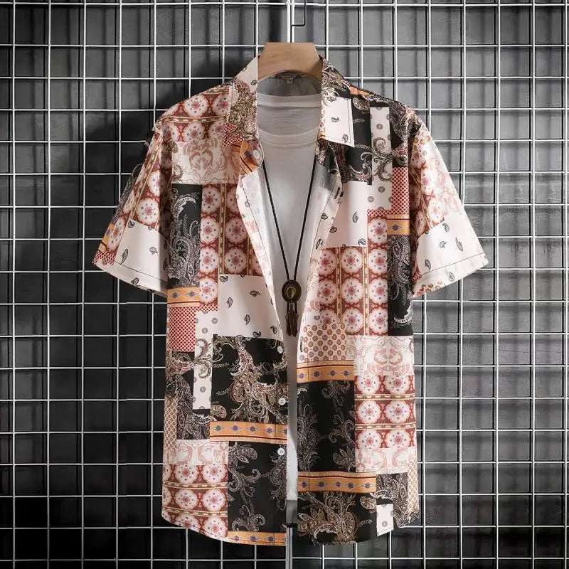 Summer Men's Social Casual Hawaiian Floral Short Sleeve | SAMAG