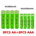 New AA + AAA Rechargeable AA 1.5V 3800mAh / 1.5V AAA 3000mah Alkaline Battery Flashlight Toys Watch Replace Ni-Mh Battery