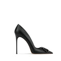 Leather Black Fashion Stiletto High Heels Women's 2025 New Pointed Shallow Mouth Single Shoes