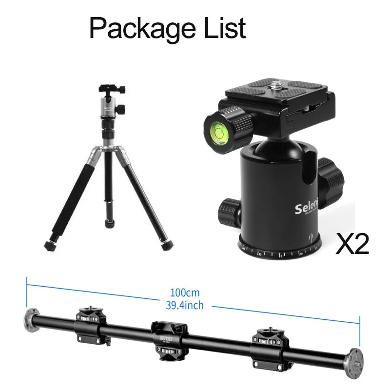 Selens Multi Angle Horizontal Tripod Extension Boom Arm Aluminum Alloy Photography Tripod Photo Studio Kits Photography Props