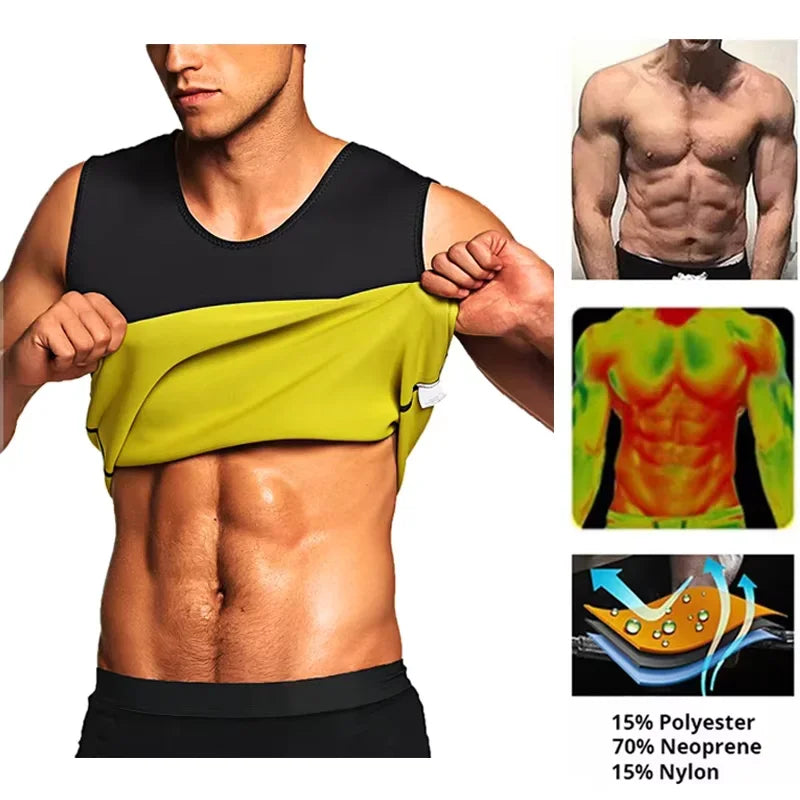 Men Slimming Body Shaper Modeling Vest Belly Reducing Shapewear Fat Burning Weight Loss Waist Trainer Sweat Corset Gym Tank Tops