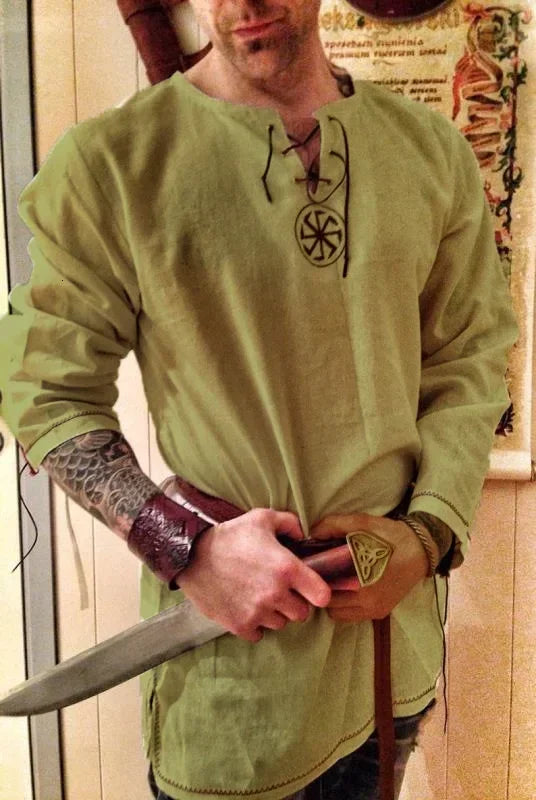 Medieval Pirate Tunic Top Halloween Costume for Men Adult | SAMAG