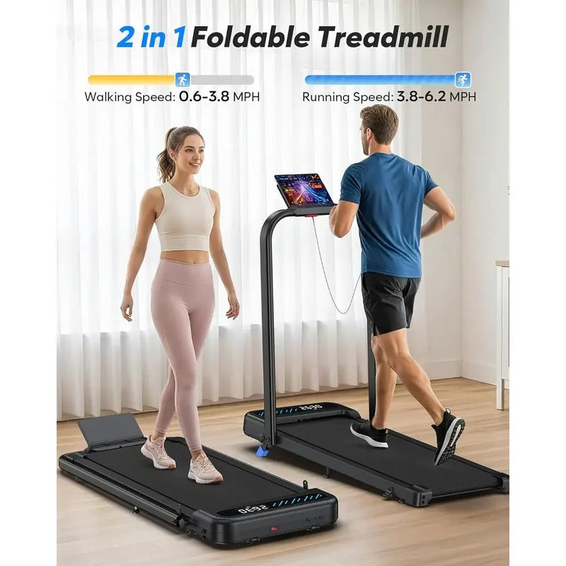 Compact 3.0HP Treadmill with Incline, Handle, and LED - View 2 | SAMAG
