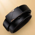 2pcs Trendy Retro Men's Automatic Buckle Belt Simple Fashion Men's Business Casual Belt High Quality Men's Clothing Accessories