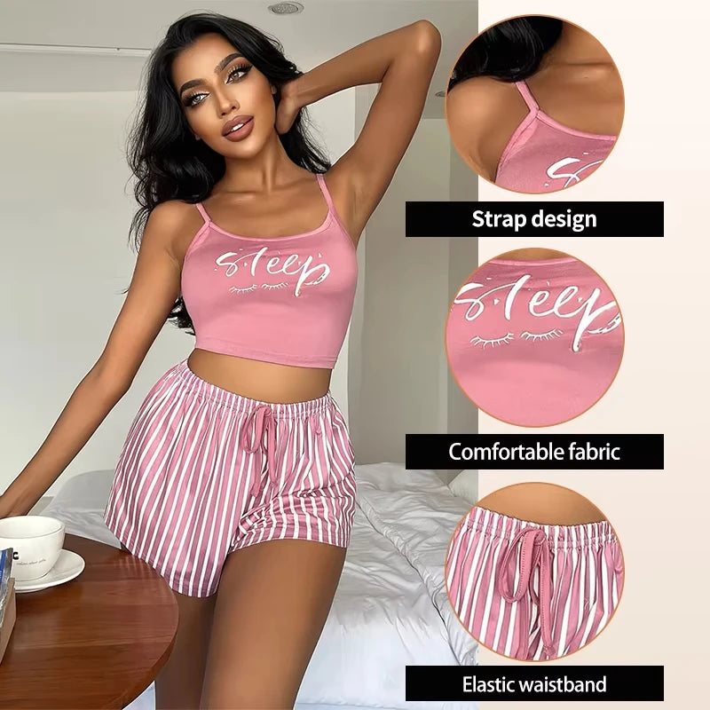 Sexy Summer Women Pajamas Set Sleepwear Cotton Home | SAMAG