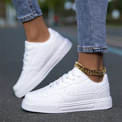Men Women Skateboard Shoes White Minimalist Sneakers | SAMAG